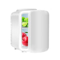 Mini Fridge, 4L 6 Can Portable Cooler & Warmer Freon Free Small Refrigerator Provide Compact Storage For Skincare, Beverage, Food, Cosmetics, White White Plastic