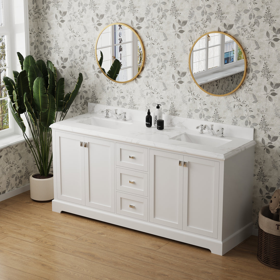 Vanity Sink Combo Featuring A Marble Countertop, Bathroom Sink Cabinet, And Home Decor Bathroom Vanities Fully Assembled White 72 Inch Vanity With Sink 23V02 72Wh White Wood Solid Wood