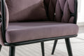 Pure Purple Modern Velvet Dining Chairs Set Of 2 Hand Weaving Accent Chairs Living Room Chairs Upholstered Side Chair With Black Metal Legs For Dining Room Kitchen Vanity Living Room Purple Velvet