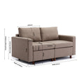 2 Seat Module Sectional Sofa Couch With 2 Ottoman For Living Room,Seat Cushion And Back Cushion Non Removable And Non Washable,Brown Brown Wood Primary Living Space Soft Modern Rubberwood Foam Linen 2 Seat