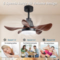 28 Lnch Ceiling Fan With Lights Remote Control, Small Ceiling Fan Flush Mount, 5 Reversible Blades, Low Profile Ceiling Fan Light With 6 Speeds 3 Colors For Bedroom Kitchen Matt Black Abs Steel Q235