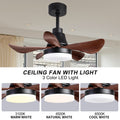 28 Lnch Ceiling Fan With Lights Remote Control, Small Ceiling Fan Flush Mount, 5 Reversible Blades, Low Profile Ceiling Fan Light With 6 Speeds 3 Colors For Bedroom Kitchen Matt Black Abs Steel Q235