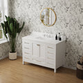 Vanity Sink Combo Featuring A Marble Countertop, Bathroom Sink Cabinet, And Home Decor Bathroom Vanities Fully Assembled White 48 Inch Vanity With Sink 23V03 48Wh White Wood Solid Wood