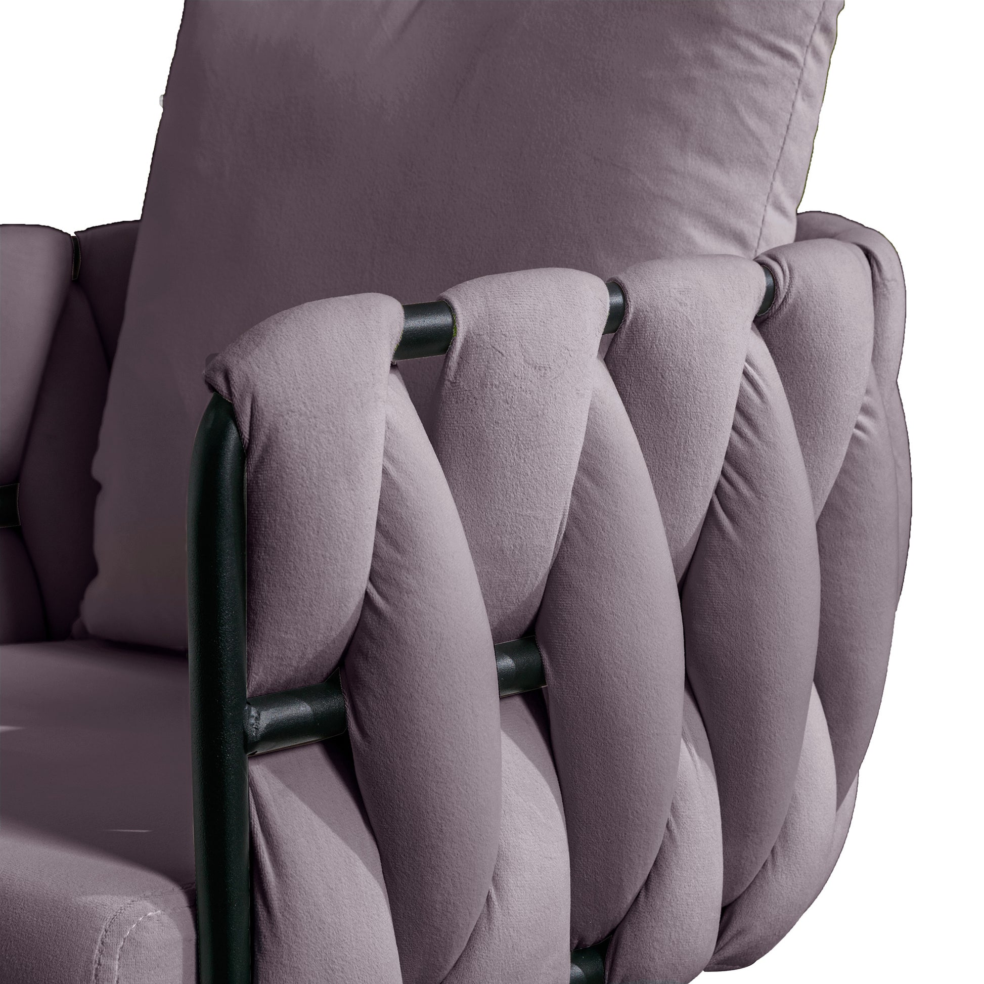 Pure Purple Modern Velvet Dining Chairs Set Of 2 Hand Weaving Accent Chairs Living Room Chairs Upholstered Side Chair With Black Metal Legs For Dining Room Kitchen Vanity Living Room Purple Velvet