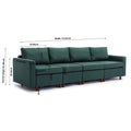 4 Seat Module Sectional Sofa Couch With 1 Ottoman For Living Room,Seat Cushion And Back Cushion Non Removable And Non Washable,Green Green Wood Primary Living Space Soft Modern Rubberwood Foam Linen 4 Seat