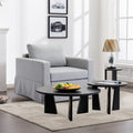 Single Seat Module Sofa Sectional Couch Seat Cushion And Back Cushion Removable And Washable,Light Grey Light Grey Wood Primary Living Space Soft Cushion Back Modern Rubberwood Square Arms Foam Linen 1 Seat