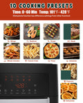 Air Fryer, 16 Quarts Xl Size, Smart Cook Presets With Led Digital Touchscreen Rotisserie Oven, Countertop Oven With Convection&Temp, Freidora De Aire With Dishwasher Safe Accessory, Black Black Stainless Steel