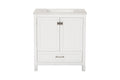 30 Inch Freestanding Bathroom Vanity With Sink, Carrara Engineered Marble Vanity Top With Undermounted Rectangular Ceramic Sink, Large Storage Soft Close Door, White 24V03 30Wh White Wood Solid Wood