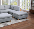 Living Room Furniture 6Pc Modular Sofa Set Light Grey Dorris Fabric Couch 2X Corner Wedges 2X Armless Chair And 2X Ottomans Light Grey Primary Living Space Cushion Back Contemporary,Modern Modular Fabric 6 Seat