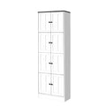 Tall Storage Cabinet With 8 Doors And 4 Shelves, Wall Storage Cabinet For Living Room, Kitchen, Office, Bedroom, Bathroom, White White Mdf