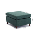 Single Movable Ottoman For Modular Sectional Sofa Couch Without Storage Function, Ottoman Cushion Covers Non Removable And Non Washable,Green Green Wood Primary Living Space Soft Modern Rubberwood Wood Square Armless Foam Linen