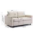 2 Seat Module Sectional Sofa Couch With 1 Ottoman For Living Room,Seat Cushion And Back Cushion Non Removable And Non Washable,Cream Cream Wood Primary Living Space Soft Modern Rubberwood Foam Linen 2 Seat