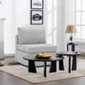 Modern Fabric Linen Middle Module For Modular Sofa Sectional Sofa Couch Accent Armless Chair, Cushion Covers Removable And Washable,Light Grey Light Grey Wood Primary Living Space Soft Cushion Back Modern Rubberwood Armless Foam Linen 1 Seat