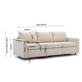 3 Seat Module Sectional Sofa Couch With 1 Ottoman For Living Room,Seat Cushion And Back Cushion Non Removable And Non Washable,Cream Cream Wood Primary Living Space Soft Modern Rubberwood Foam Linen 3 Seat