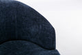 Chenille Fabric Swivel Accent Armchair Barrel Chair With Black Powder Coating Metal Ring,Blue Blue Foam Chenille