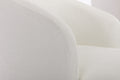 Chenille Fabric Swivel Accent Armchair Barrel Chair With Black Powder Coating Metal Ring,Ivory Ivory Foam Chenille