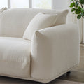 87'' Oversized Loveseat Sofa For Living Room, Sherpa Sofa With Metal Legs, 3 Seater Sofa, Solid Wood Frame Couch With 2 Pillows, For Apartment Office Living Room White White Fabric 2 Seat
