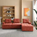 L Shape Modular Sectional Sofa, Diy Combination, Chenille Red Chenille Wood Tight Back Eucalyptus Square Arms Foam Chenille 4 Seat