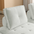 L Shape Modular Sectional Sofa, Diy Combination, Chenille White Chenille Wood Tight Back Eucalyptus Square Arms Foam Chenille 4 Seat