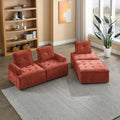 L Shape Modular Sectional Sofa, Diy Combination, Chenille Red Chenille Wood Tight Back Eucalyptus Square Arms Foam Chenille 4 Seat