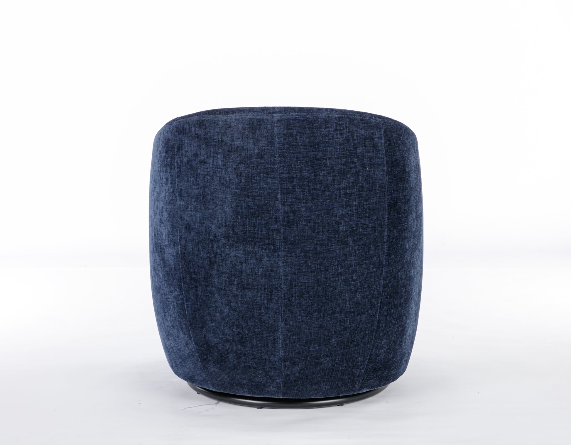 Chenille Fabric Swivel Accent Armchair Barrel Chair With Black Powder Coating Metal Ring,Blue Blue Foam Chenille