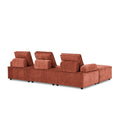 L Shape Modular Sectional Sofa, Diy Combination, Chenille Red Chenille Wood Tight Back Eucalyptus Square Arms Foam Chenille 4 Seat