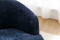 Chenille Fabric Swivel Accent Armchair Barrel Chair With Black Powder Coating Metal Ring,Blue Blue Foam Chenille