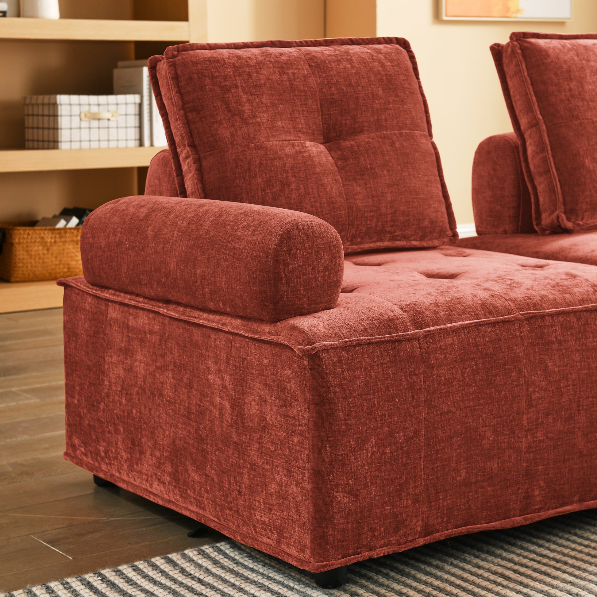 Ottoman For Sectional Sofa Red Foam