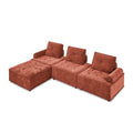 L Shape Modular Sectional Sofa, Diy Combination, Chenille Red Chenille Wood Tight Back Eucalyptus Square Arms Foam Chenille 4 Seat