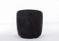 Chenille Fabric Swivel Accent Armchair Barrel Chair With Black Powder Coating Metal Ring,Black Black Foam Chenille