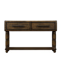 Light Luxury Retro Sofa Table With Outlets, 54 Inch Pine Wood Console Table With 2 Power Outlets And 2 Usb Ports For Entryway Hallway Living Room With Solid Wood Legs Antique Yellow Antique Yellow Built In Outlets Or Usb Primary Living Space American