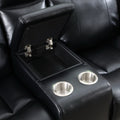 Power Reclining Seat With Led Strip Speaker Black Color Black Technical Leather