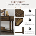 Light Luxury Retro Sofa Table With Outlets, 54 Inch Pine Wood Console Table With 2 Power Outlets And 2 Usb Ports For Entryway Hallway Living Room With Solid Wood Legs Antique Yellow Antique Yellow Built In Outlets Or Usb Primary Living Space American