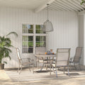 Cast Aluminum 5 Piece Aluminum Dining Set With Sling Chairs Grey Aluminium