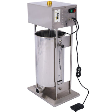 Electric Sausage Filler 10L Sausage Maker Stainless Steel Sausage Stuffer 15.4Lb 110V 120W Sausage Ssteel Stuffing Tubestuffer Silver Stainless Steel