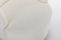 Chenille Fabric Swivel Accent Armchair Barrel Chair With Black Powder Coating Metal Ring,Ivory Ivory Foam Chenille