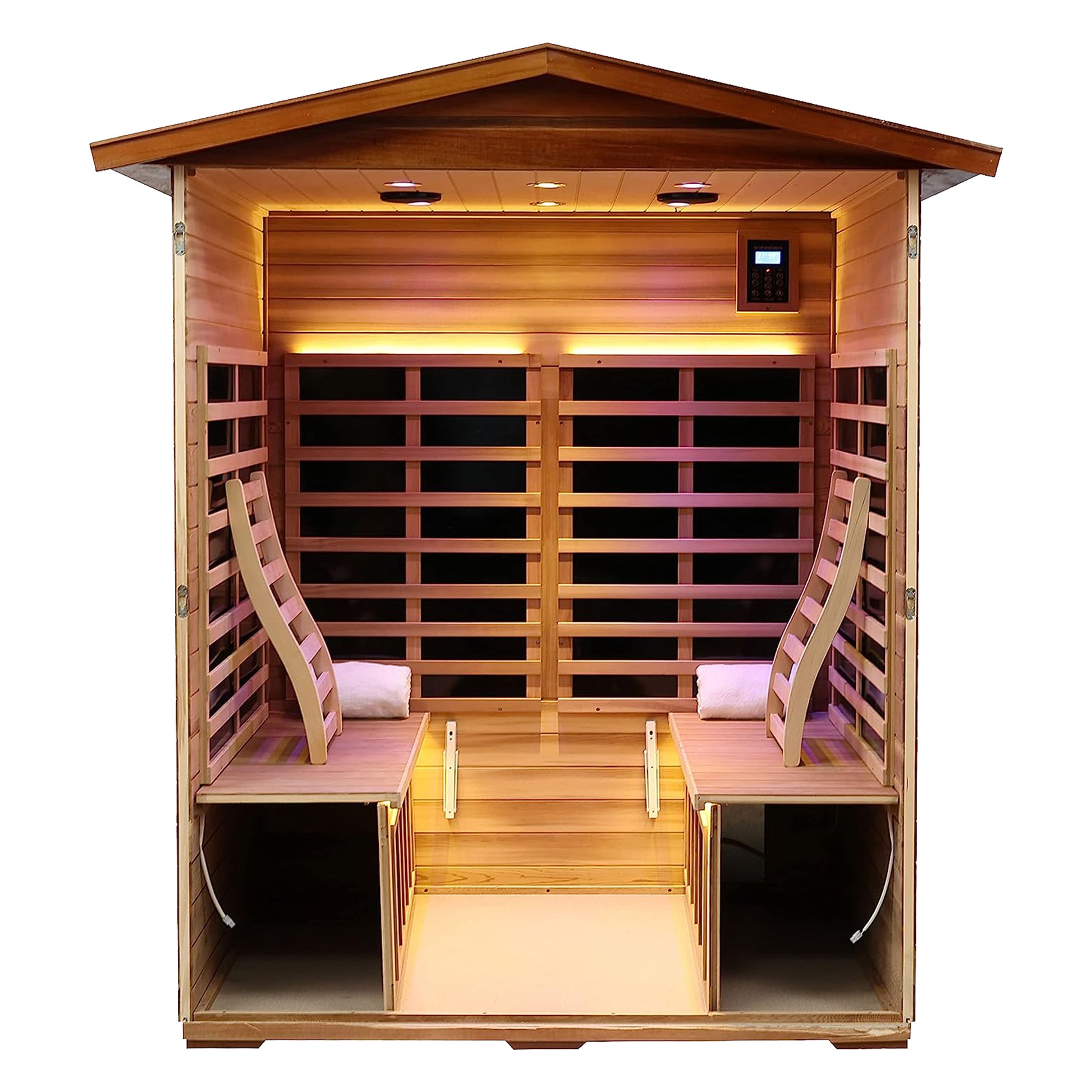 Four Person Far Infrared Outdoor Sauna B Natural Wood Solid Wood