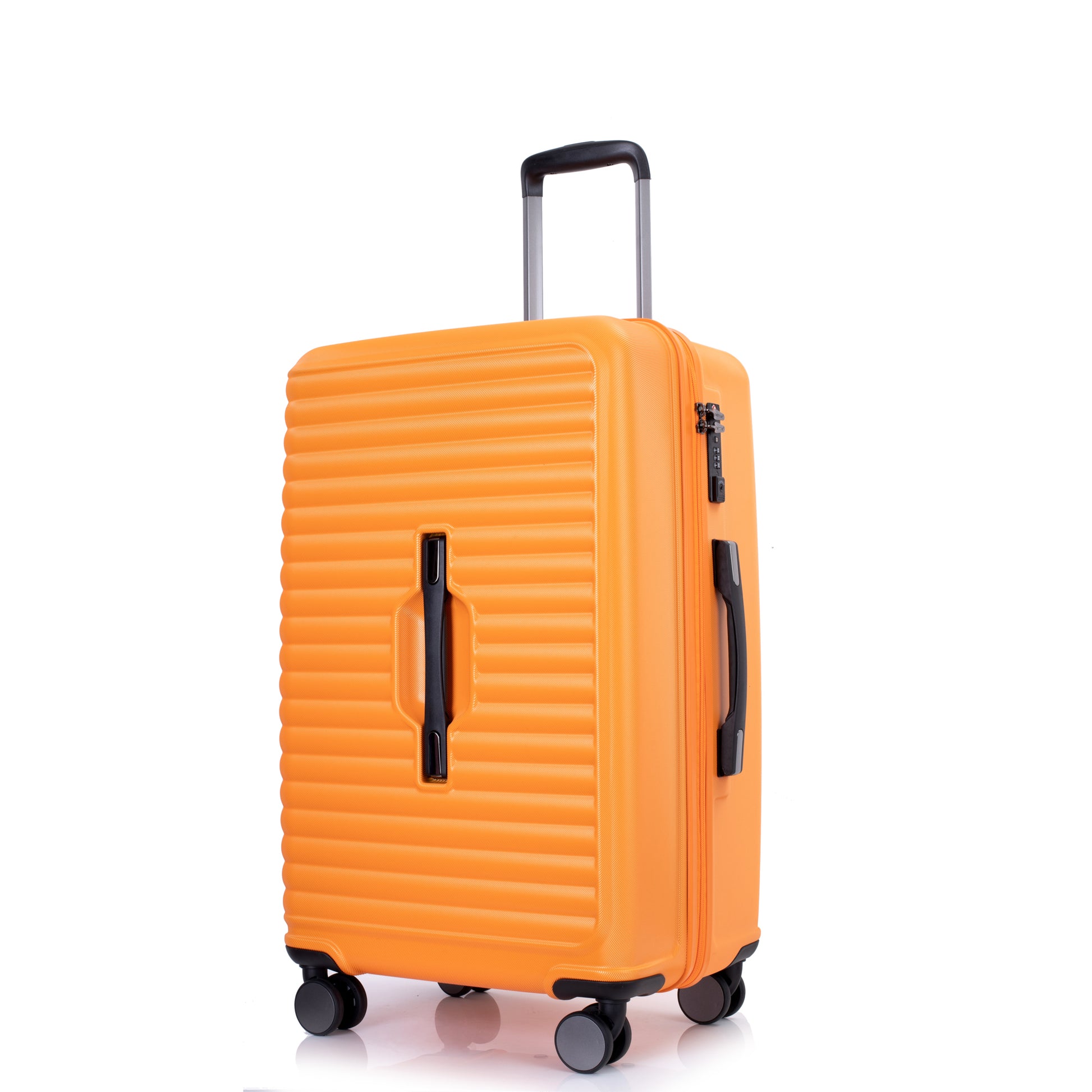 3 Piece Luggage Sets Pc Abs Lightweight Suitcase With Two Hooks, 360 Double Spinner Wheels, Tsa Lock, 20 24 28 Orange Orange Abs Pc