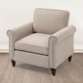 Modern Upholstered Accent Chair Armchair, Fabric Reading Living Room Side Chair,Single Sofa Light Beige Burlap