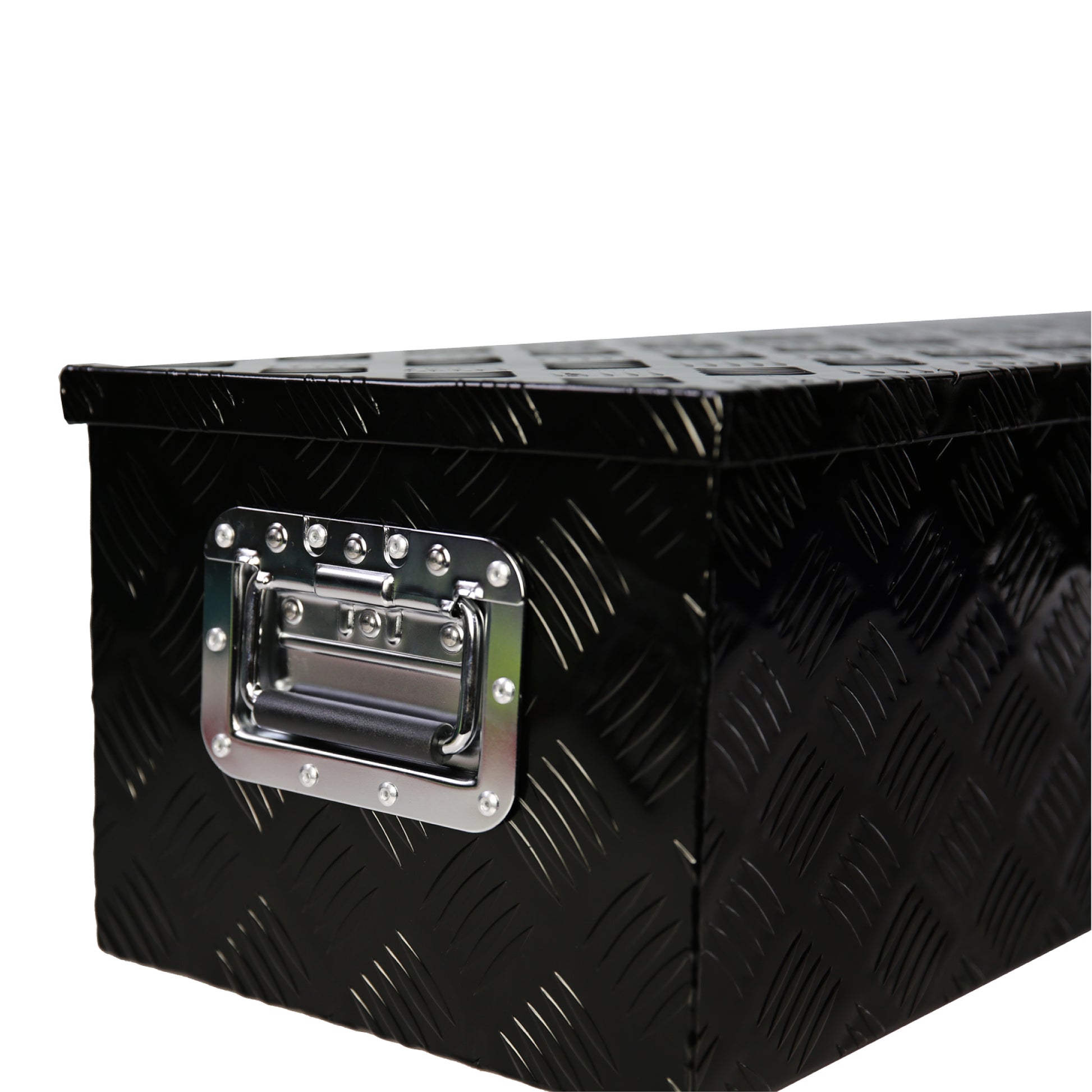 39 Inch Aluminum Truck Tool Long Box, Gas Strut, Truck Bed Tool Box With Side Handle ,Lock And 2 Ke, Tool Storage Box For Truck,Trailer,Pickup 38.8" 12.8" 10.4" Black Aluminum