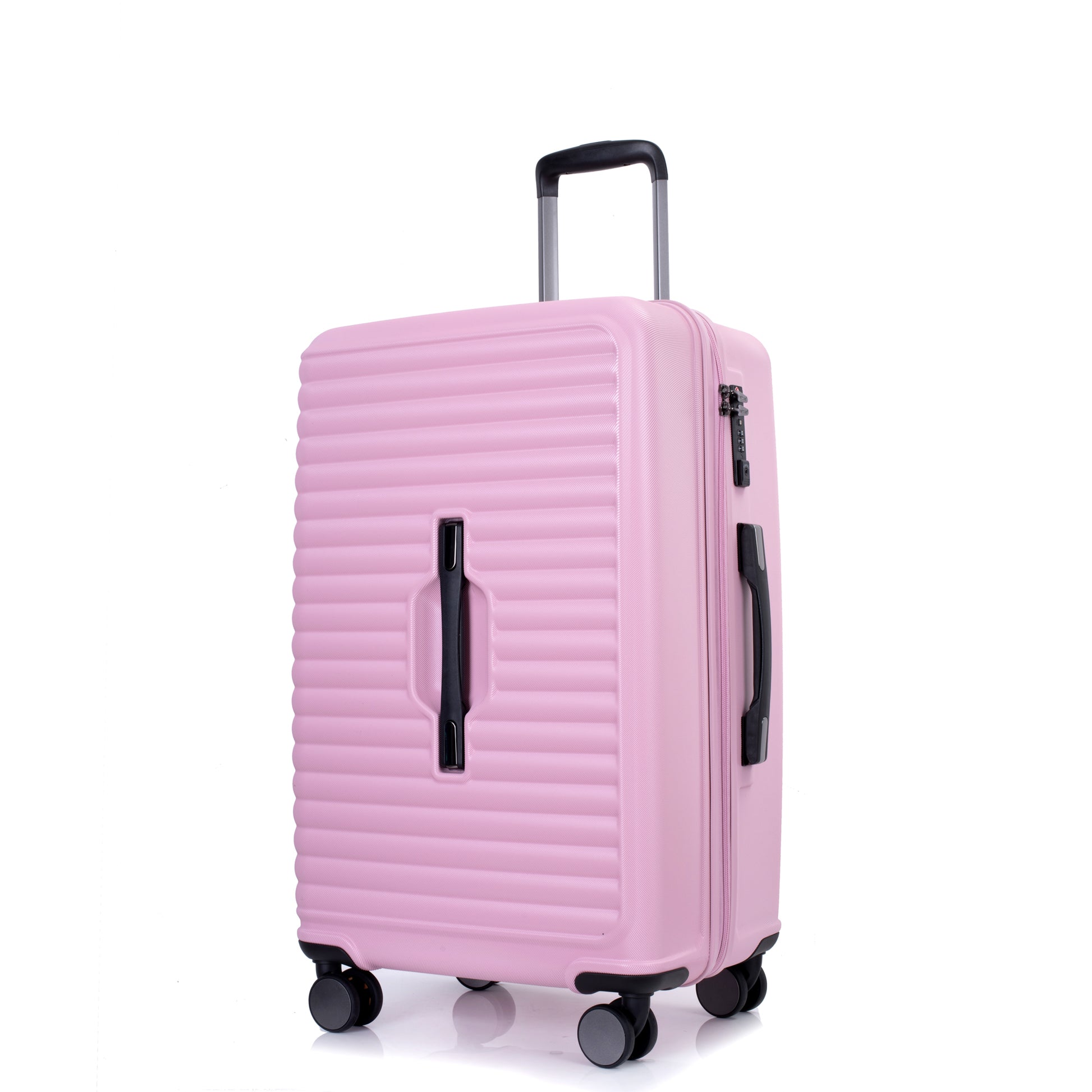 3 Piece Luggage Sets Pc Abs Lightweight Suitcase With Two Hooks, 360 Double Spinner Wheels, Tsa Lock, 21 25 29 Pink Pink Abs Pc