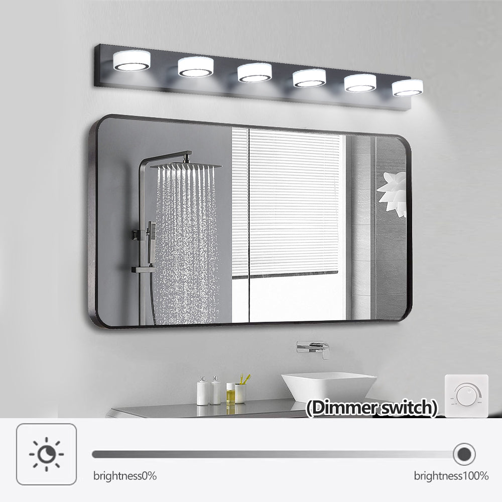 Same As W1340P206812 L002003 W6B Led Modern Black 6 Light Vanity Lights Fixtures Over Mirror Bath Wall Lighting Black Modern Acrylic Iron