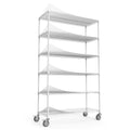 6 Tier Wire Shelving Unit, 6000 Lbs Nsf Height Adjustable Metal Garage Storage Shelves With Wheels, Heavy Duty Storage Wire Rack Metal Shelves White 204882 White Iron Plastic