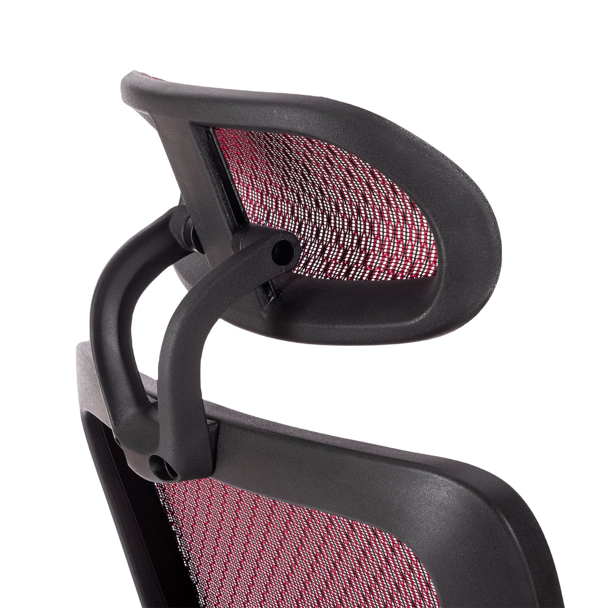 Red Ergonomic Mesh Office Chair, High Back Adjustable Headrest With Flip Up Arms, Tilt And Lock Function, Lumbar Support And Blade Wheels, Kd Chrome Metal Legs Red Office American Design Office Chairs Foam Plastic
