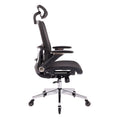 Black Ergonomic Mesh Office Chair, High Back Adjustable Headrest With Flip Up Arms, Tilt And Lock Function, Lumbar Support And Blade Wheels, Kd Chrome Metal Legs Black Office American Design Office Chairs Foam Plastic