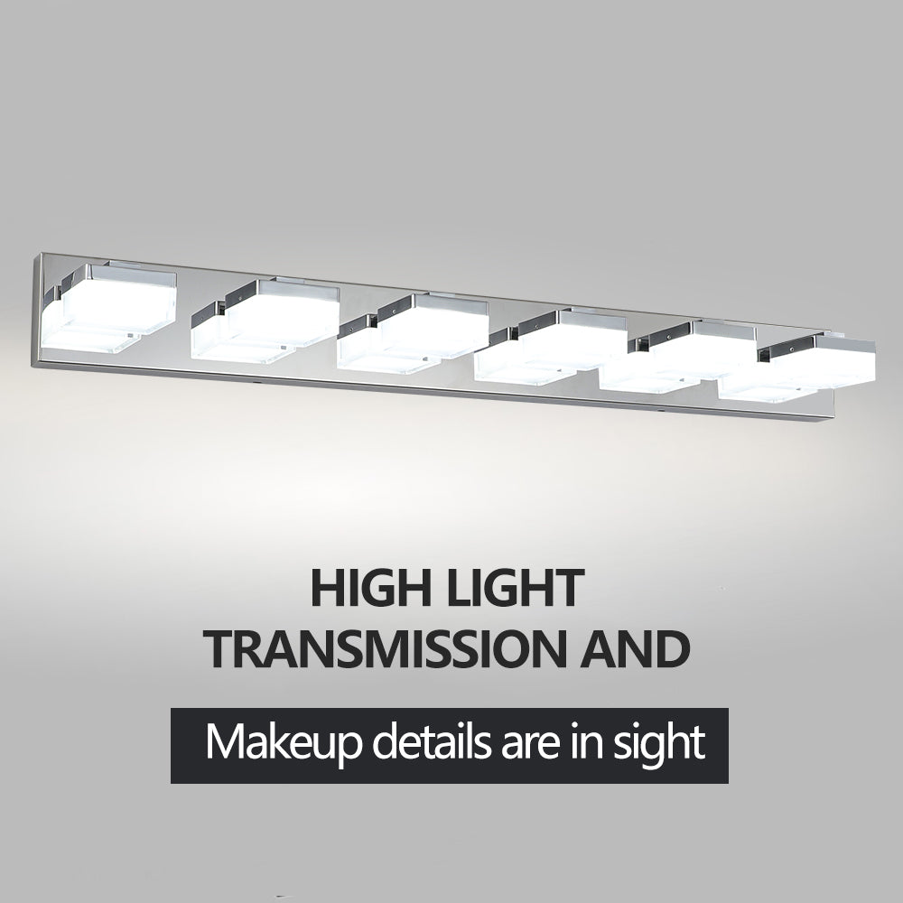 Same As W1340110610 L2016 Modern 6 Light Chrome Led Vanity Mirror Light Fixture For Bathrooms And Makeup Tables Chrome Acrylic,Stainless Steel