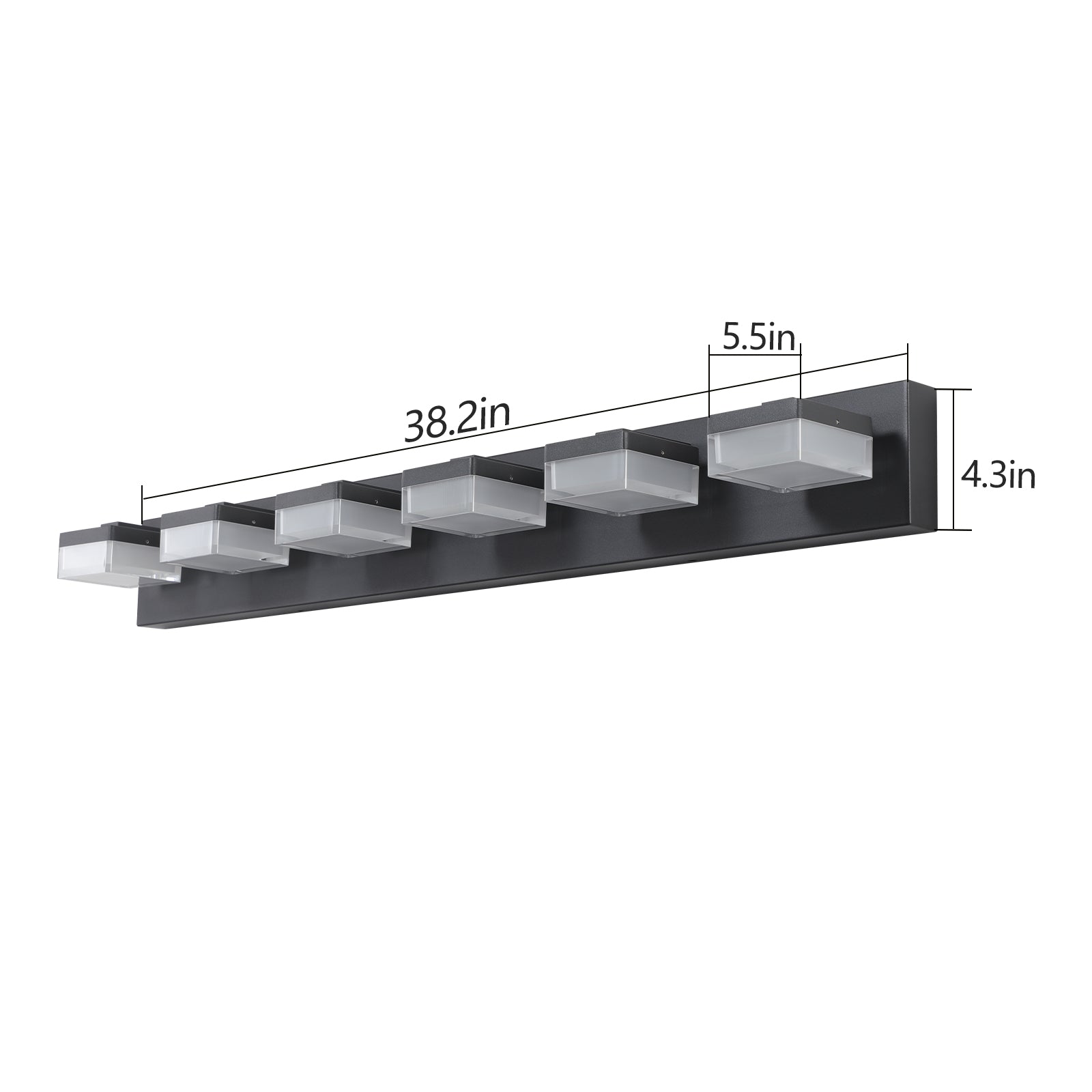 Same As W1340110609 L2015 Modern 6 Light Black Led Vanity Mirror Light Fixture For Bathrooms And Makeup Tables Black Acrylic,Iron