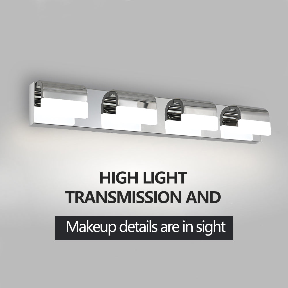 Modern Bathroom Vanity Lighting 4 Light Led Vanity Lights Over Mirror Bath Wall Lighting Chrome Modern Acrylic Stainless Steel