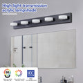 Led Modern Black 5 Light Vanity Lights Fixtures Over Mirror Bath Wall Lighting Black Modern Acrylic Iron