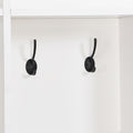 Wide Design Hall Tree With Storage Bench, Minimalist Shoe Cabinet With Cube Storage & Shelves, Multifunctional Coat Rack With 8 Hooks For Entryways, Mudroom, White White Primary Living Space